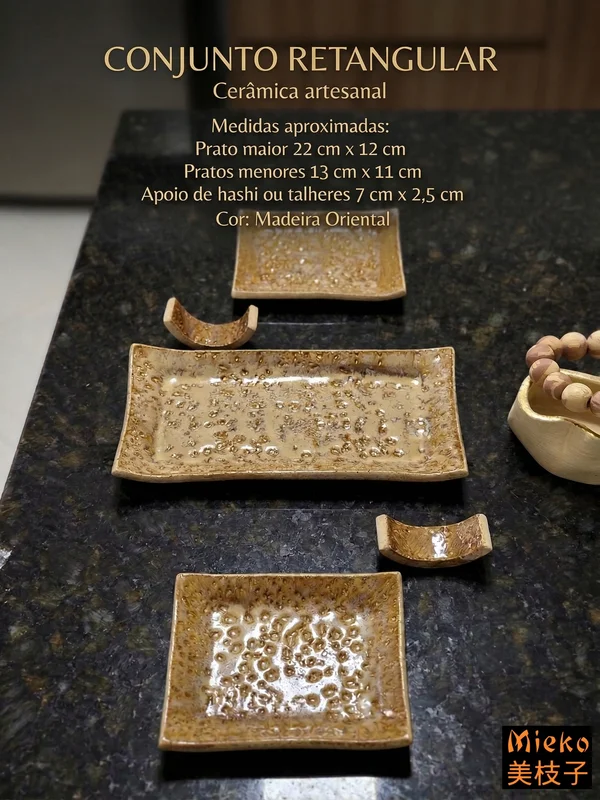 R$ 180 (PIX) R$ 200 (CARTÃO) Conjunto Retangular 6 PEÇAS